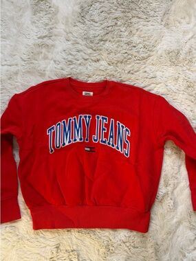 Tommy Jeans Red Logo Crewneck Sweatshirt